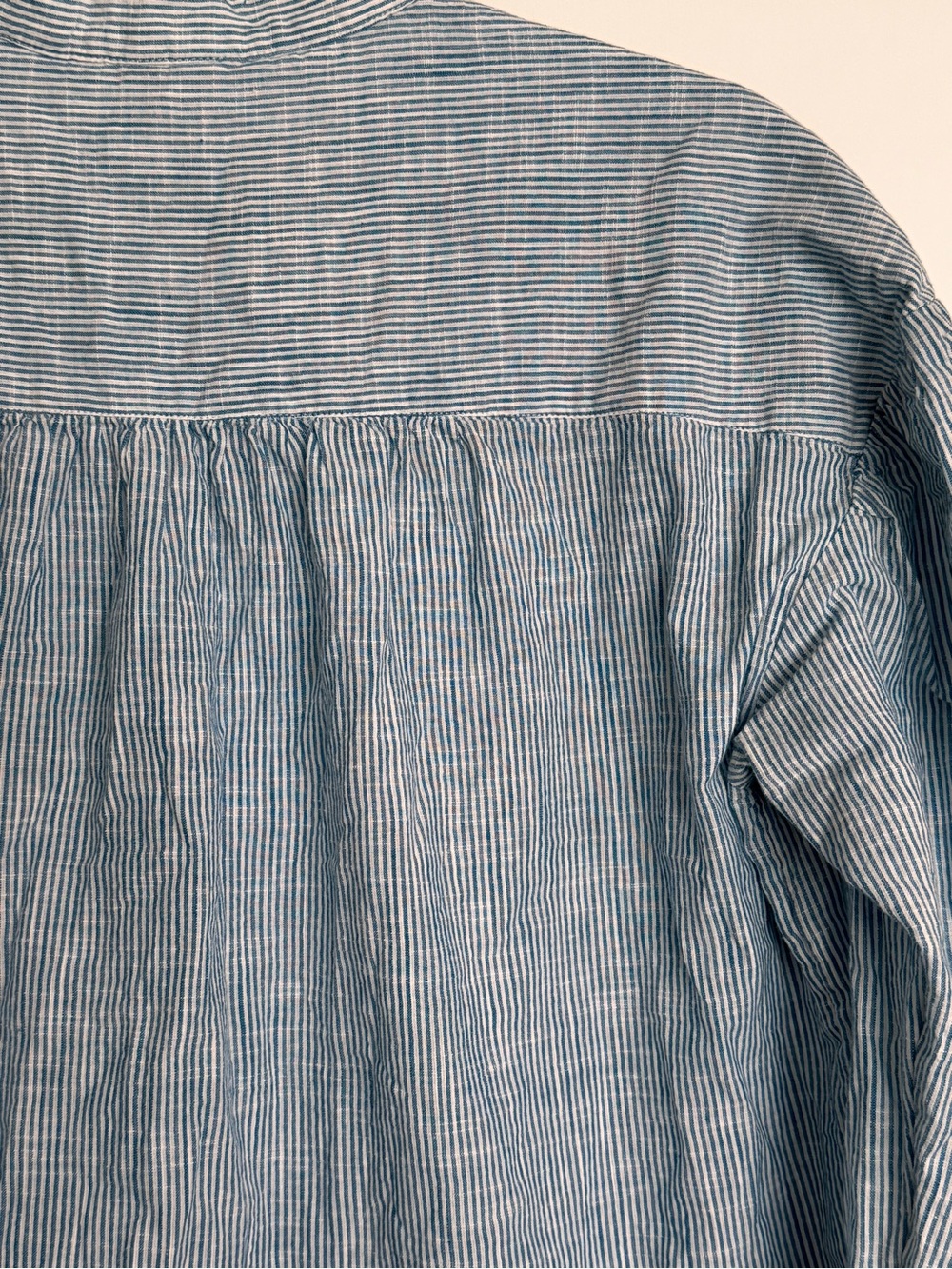 Pilcro Blue and White Striped Peasant Button-Front Shirt - Picture 8 of 10